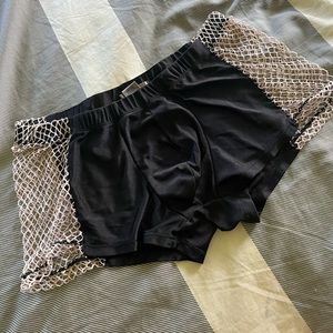 Black and white fishnet boxers